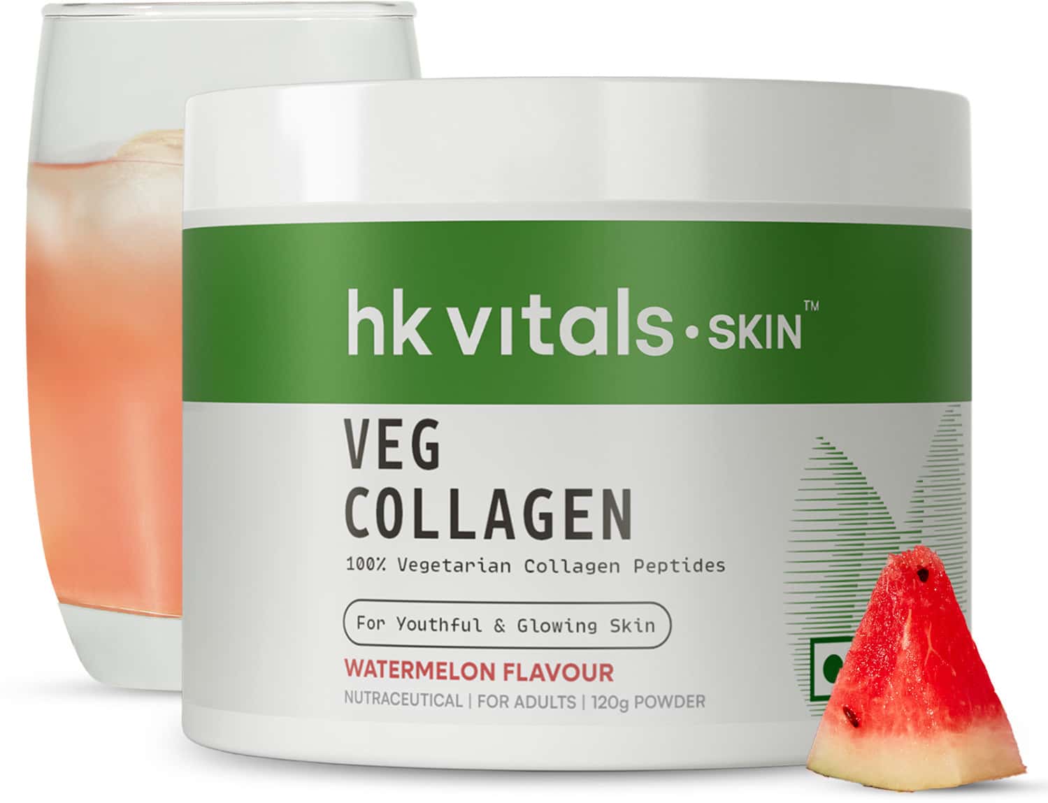 Hk Vitals Veg Collagen Supplement (Watermelon - 120g) | With Biotin
