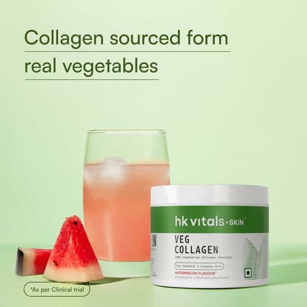 Hk Vitals Veg Collagen Supplement (Watermelon - 120G) | With Biotin