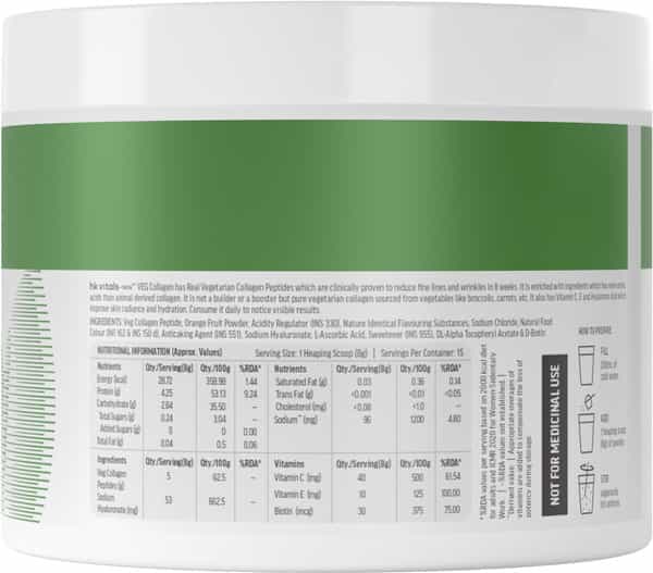 Hk Vitals Veg Collagen Supplement (Watermelon - 120G) | With Biotin