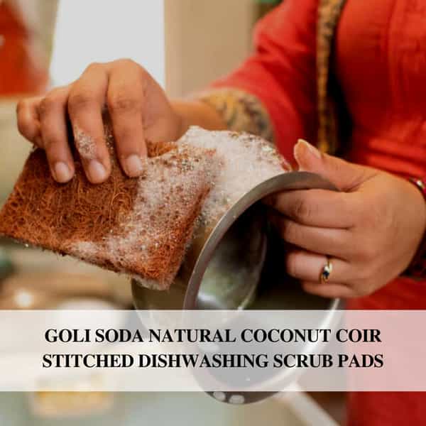 Goli Soda - Natural Coconut Coir Dishwashing Scrub Pads -( Pack Of 6 )