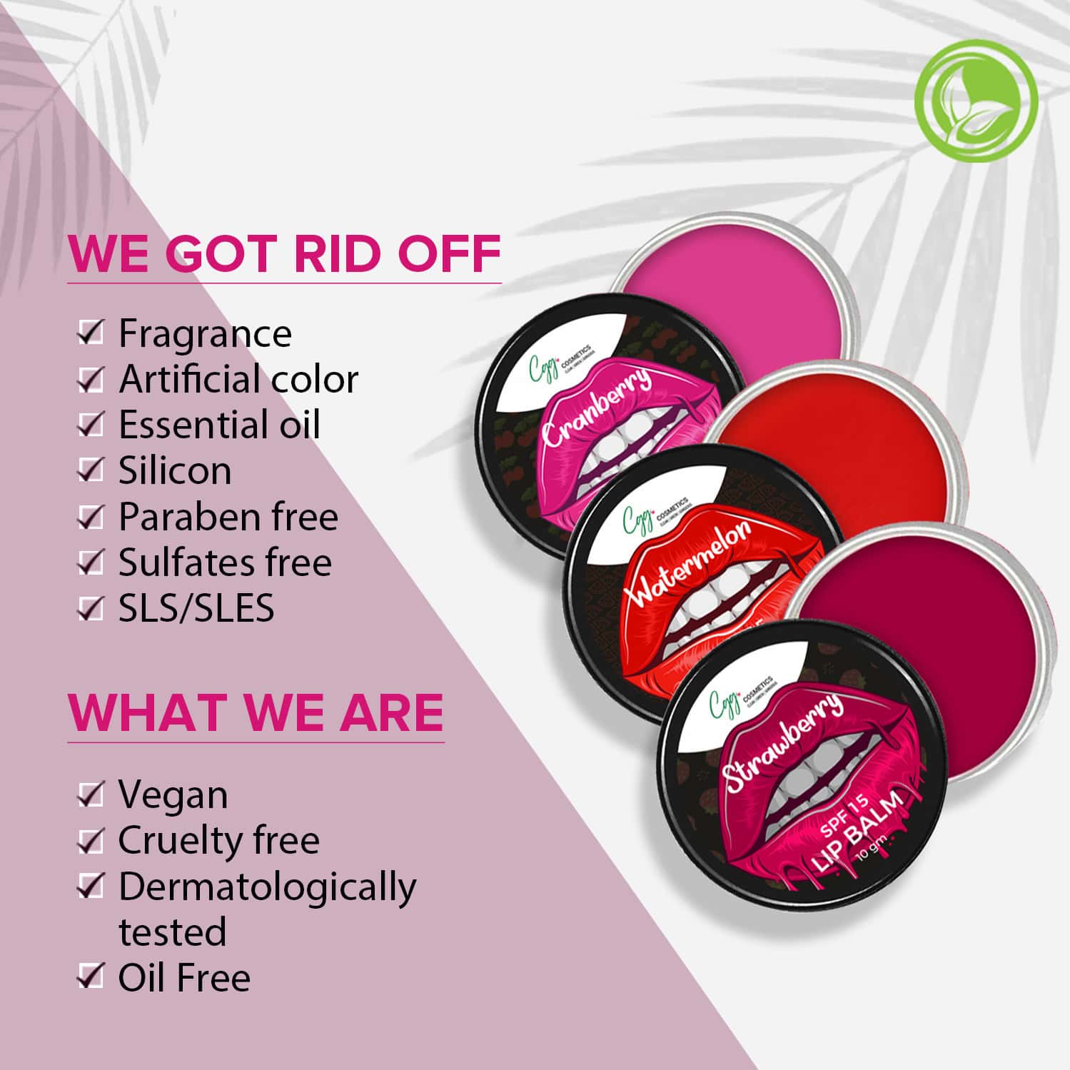 Buy CGG COSMETICS WATERMELON LIP BALMSPF15SOFT PINK LIPS VIT C+E