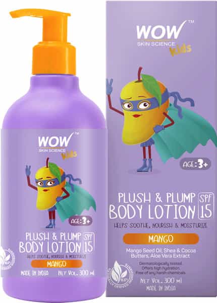 Wow Skin Science Kids Plush & Plump Body Lotion - Spf 15 - 300Ml Mango