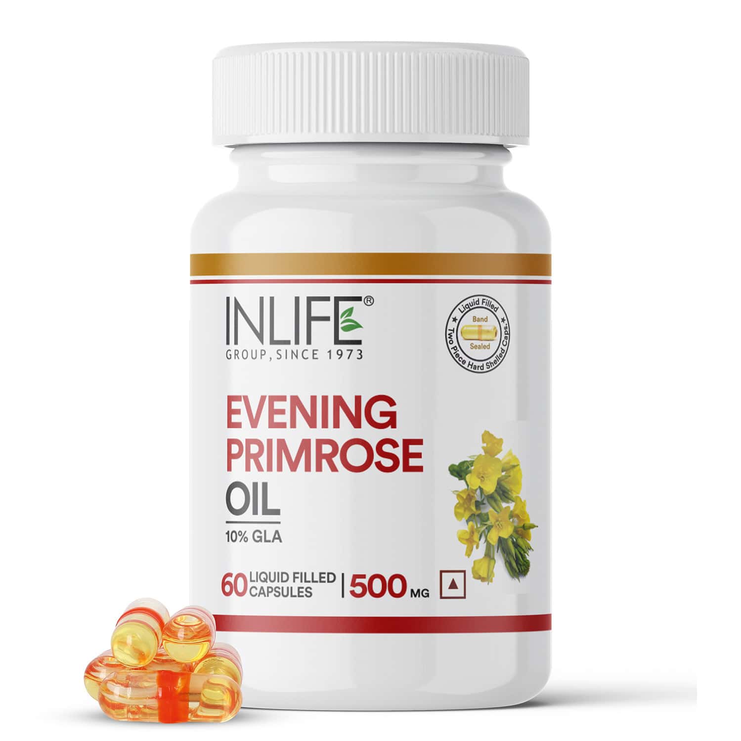 Inlife Evening Primrose Oil Extra Virgin Cold Pressed 500 Mg - 60 Capsules