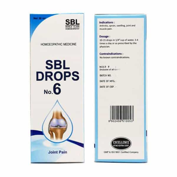 Sbl Drops No. 6 (For Joint Pain) 30 Ml Pack Of 2