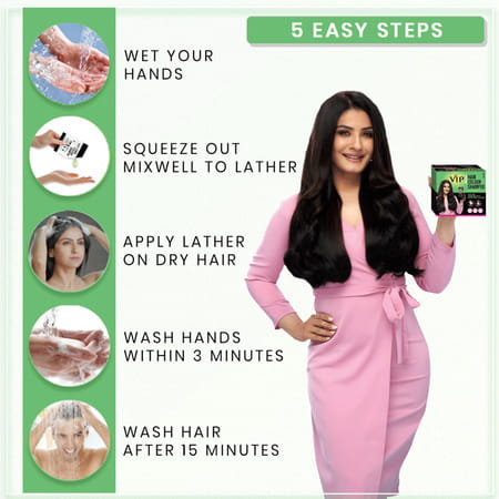 Vip Hair Colour Shampoo 40ml Black (Pack Of 3) - Instant Hair Color In 15 Mins - Long Lasting