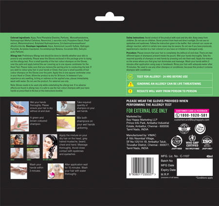 Vip Hair Colour Shampoo 40ml Black (Pack Of 3) - Instant Hair Color In 15 Mins - Long Lasting