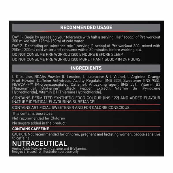 Muscleblaze Pre Workout 300, 300 Mg Caffeine, 3000 Mg Citrulline (Fruit Punch, 250 G, 31 Servings)