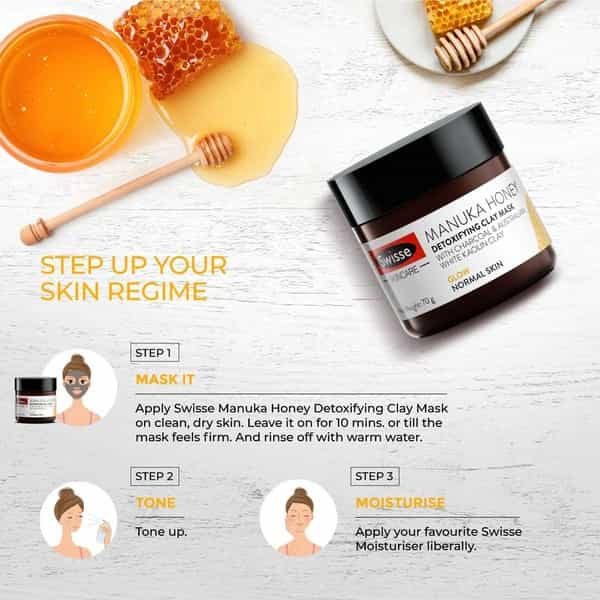 Swisse Sc Manuka Honey Detoxifying Clay Mask Glow - 70G (Normal Skin)