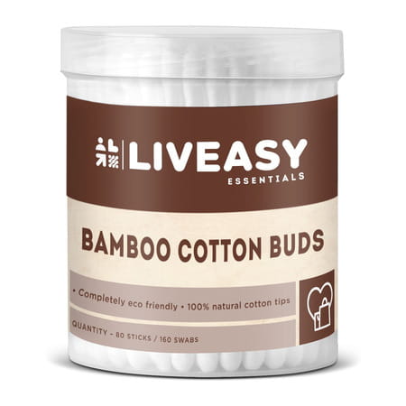 Liveasy Essentials Bamboo Cotton Jar Ear Buds 80 No'S