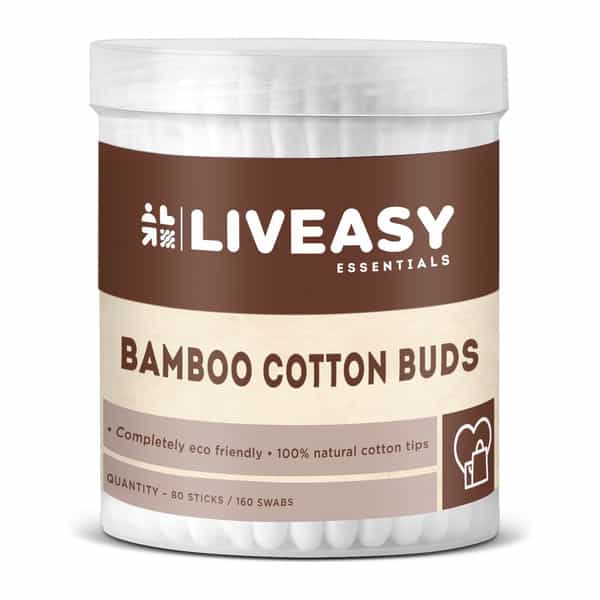 Liveasy Bamboo Cotton Ear Buds - 80 Sticks/160 Swabs