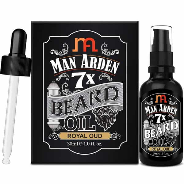 Man Arden 7X Beard Oil (Royal Oud) 7 Premium Oils For Beard Growth & Nourishment - 30Ml