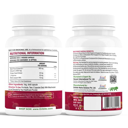 Oribite Ashwagandha 1500mg Capsules For Stress Relief 60 Capsules