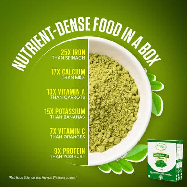 Nature Sure Moringa Leaf Atta Mix Powder For Iron And Calcium Deficiency - 1 Pack (200G)