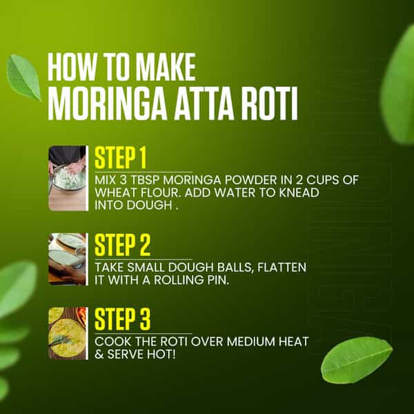 Nature Sure Moringa Leaf Atta Mix Powder For Iron And Calcium Deficiency - 1 Pack (200G)