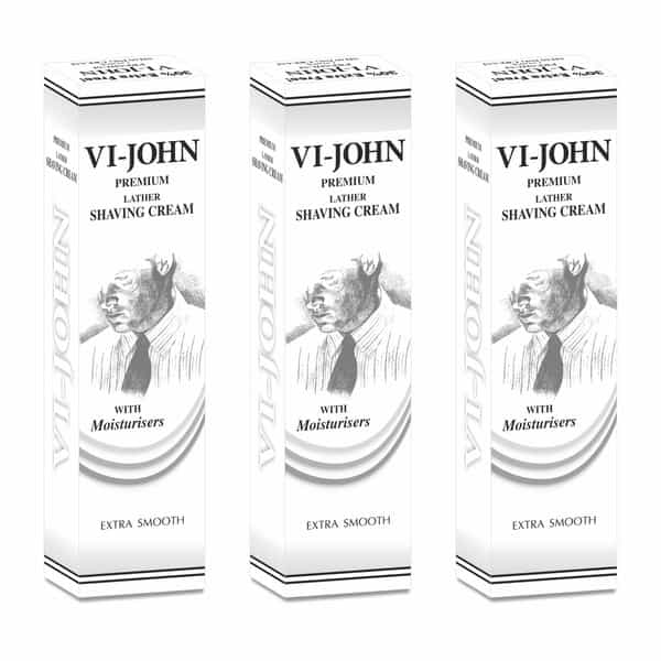 Vi-John Premium Lather Extra Smooth Shaving Cream For Men With Moisturisers 91Gm Each (Pack Of 3)