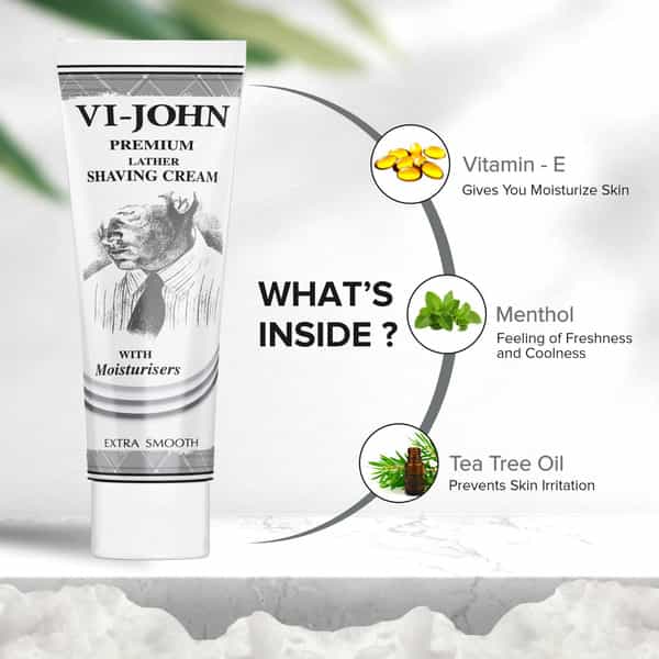 Vi-John Premium Lather Extra Smooth Shaving Cream For Men With Moisturisers 91Gm Each (Pack Of 3)