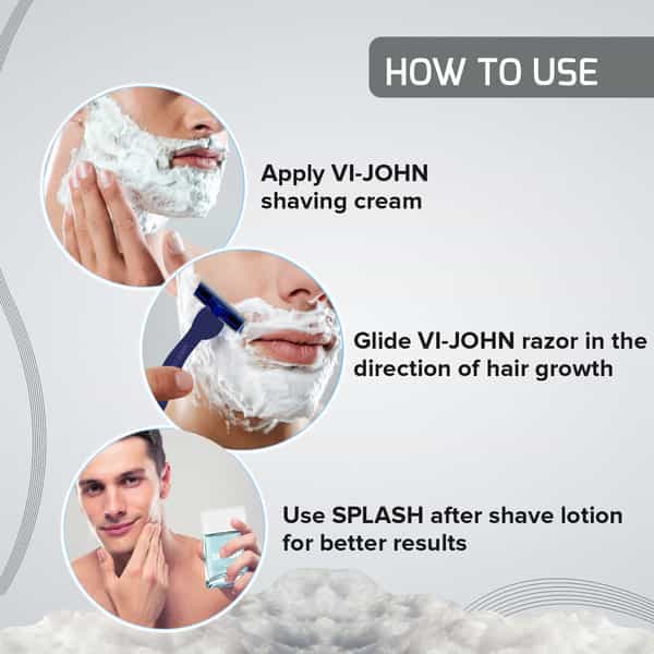 Vi-John Premium Lather Extra Smooth Shaving Cream For Men With Moisturisers 91Gm Each (Pack Of 3)