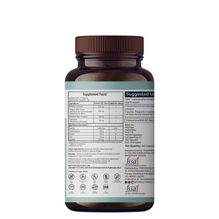 Miduty Liver Detox - Milk Thistle With Nac 900mg For Fatty Liver - Pigmentation -Detox -60 Capsules