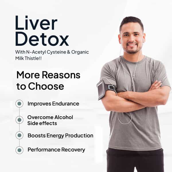Miduty Liver Detox - Milk Thistle With Nac 900Mg For Fatty Liver - Pigmentation -Detox -60 Capsules