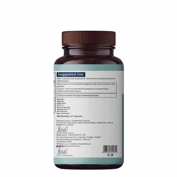 Miduty Liver Detox - Milk Thistle With Nac 900Mg For Fatty Liver - Pigmentation -Detox -60 Capsules