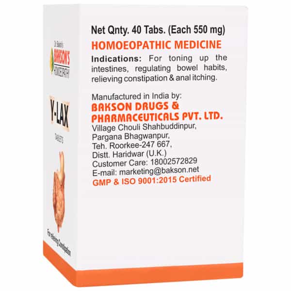 Baksons Homoeopathy Y-Lax Tablet 40 No's