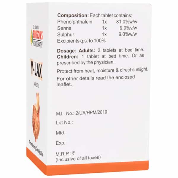 Baksons Homoeopathy Y-Lax Tablet 40 No's
