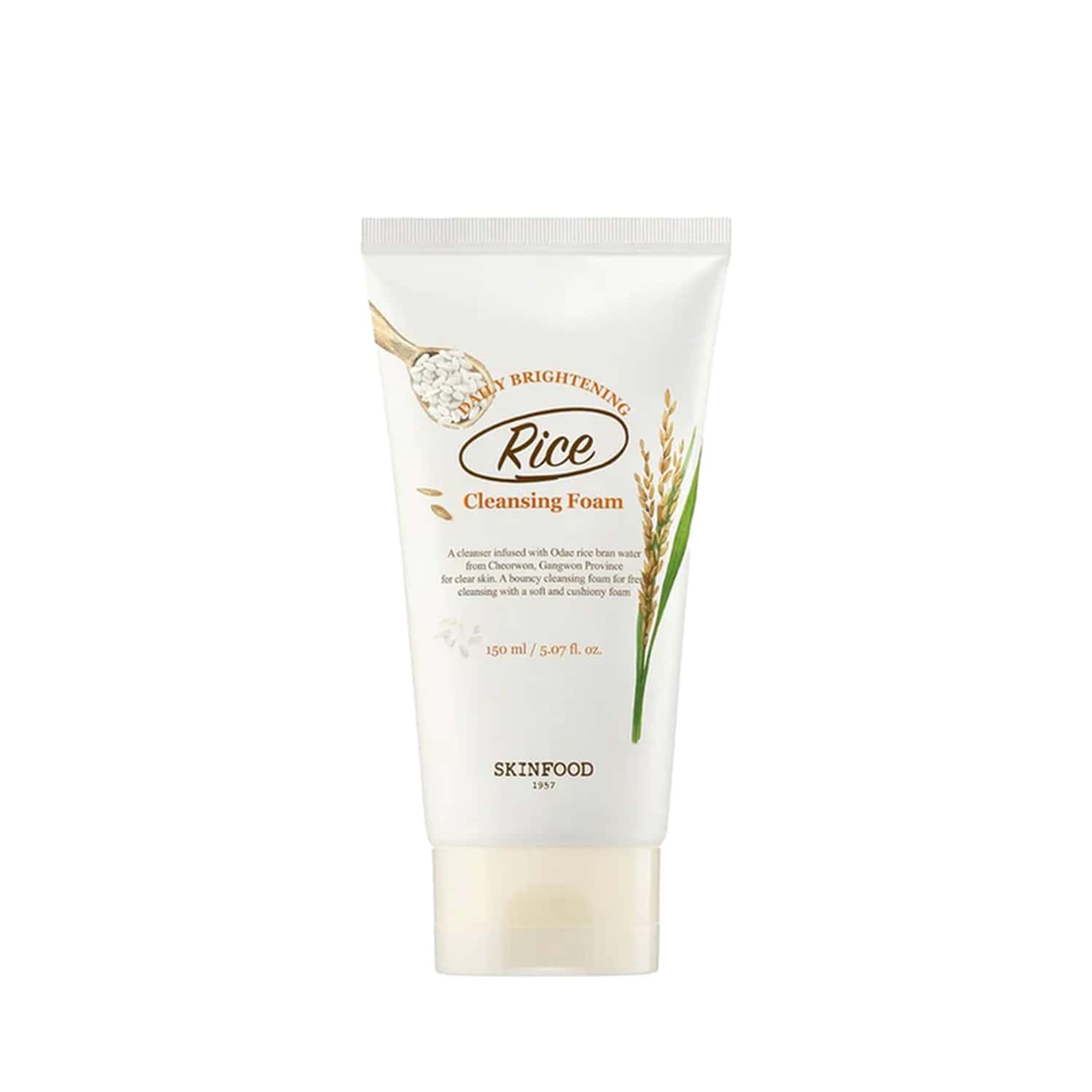 Skinfood Rice Daily Brightening Cleansing Foam - Korean Face Cleanser - Korean Skincare - 150ml