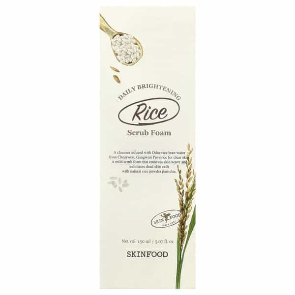 Skinfood Rice Daily Brightening Cleansing Foam - Korean Face Cleanser - Korean Skincare - 150Ml