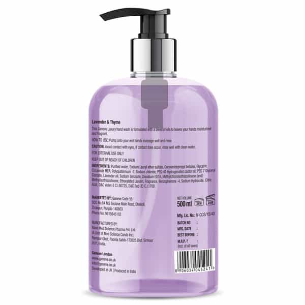 Ganeve London Lavender & Thyme Luxury Hand Wash 500 Ml. Pack Of 1