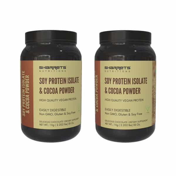 Sharrets Soy Protein Isolate 90 | Choco | Gluten Free | Pack Of 2 | 1Kg Each