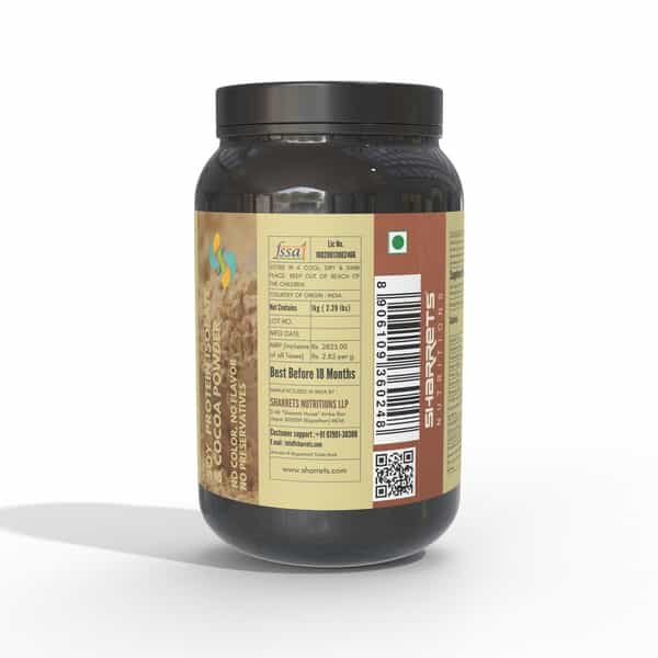 Sharrets Soy Protein Isolate 90 | Choco | Gluten Free | Pack Of 2 | 1Kg Each