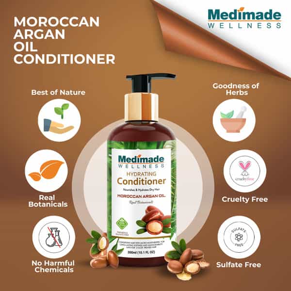 Medimade Moroccan Argan Oil Hair Conditioner - 300 Ml X 2 ( Pack Of 2 )