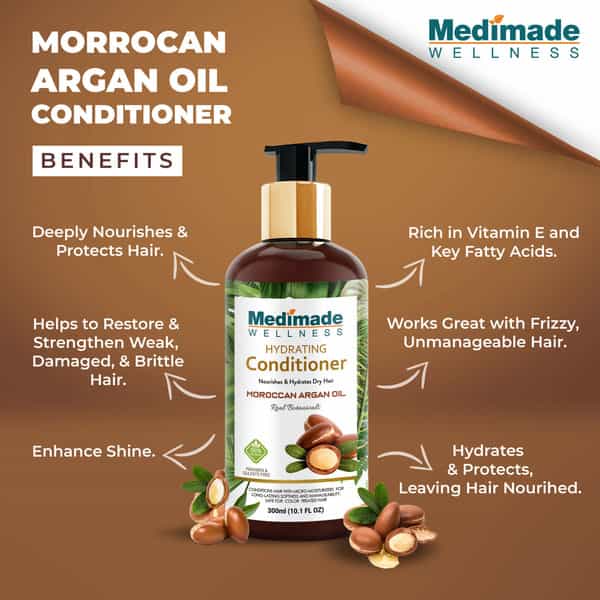 Medimade Moroccan Argan Oil Hair Conditioner - 300 Ml X 2 ( Pack Of 2 )