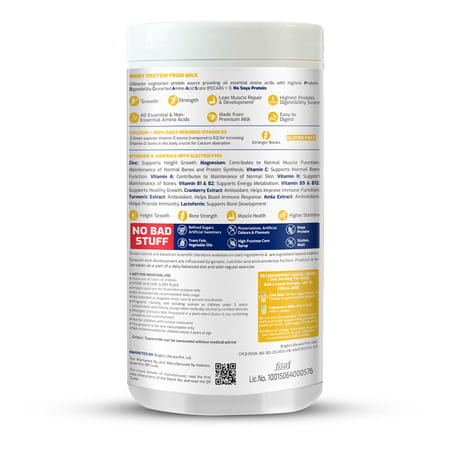 Gritzo Supermilk Height+ Drink Mix For Girls | 7 To 12 Years | 400g | Creamy Vanilla