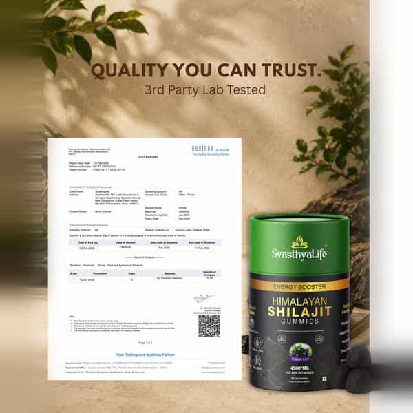 Svasthyalife Himalayan Shilajit Gummies 4500Mg With Fulvic Acid I Blueberry Flavor I 60 Gummies