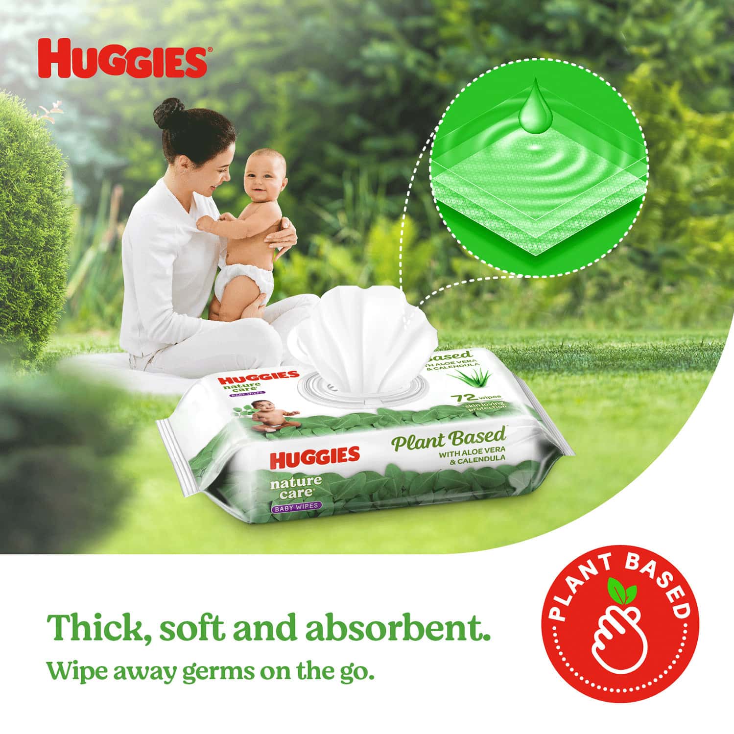 Buy HUGGIES NATURE CARE BABY WIPES PLANT BASED WITH ALOE VERA