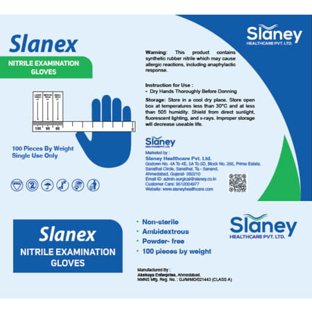 Slanex Nitrile Examination Gloves - M