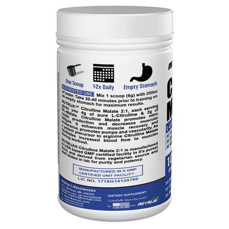 Nutrija-Citrulline Malate- 100 Grams (Blueberry Lemonade)