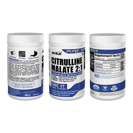 Nutrija-Citrulline Malate- 100 Grams (Blueberry Lemonade)