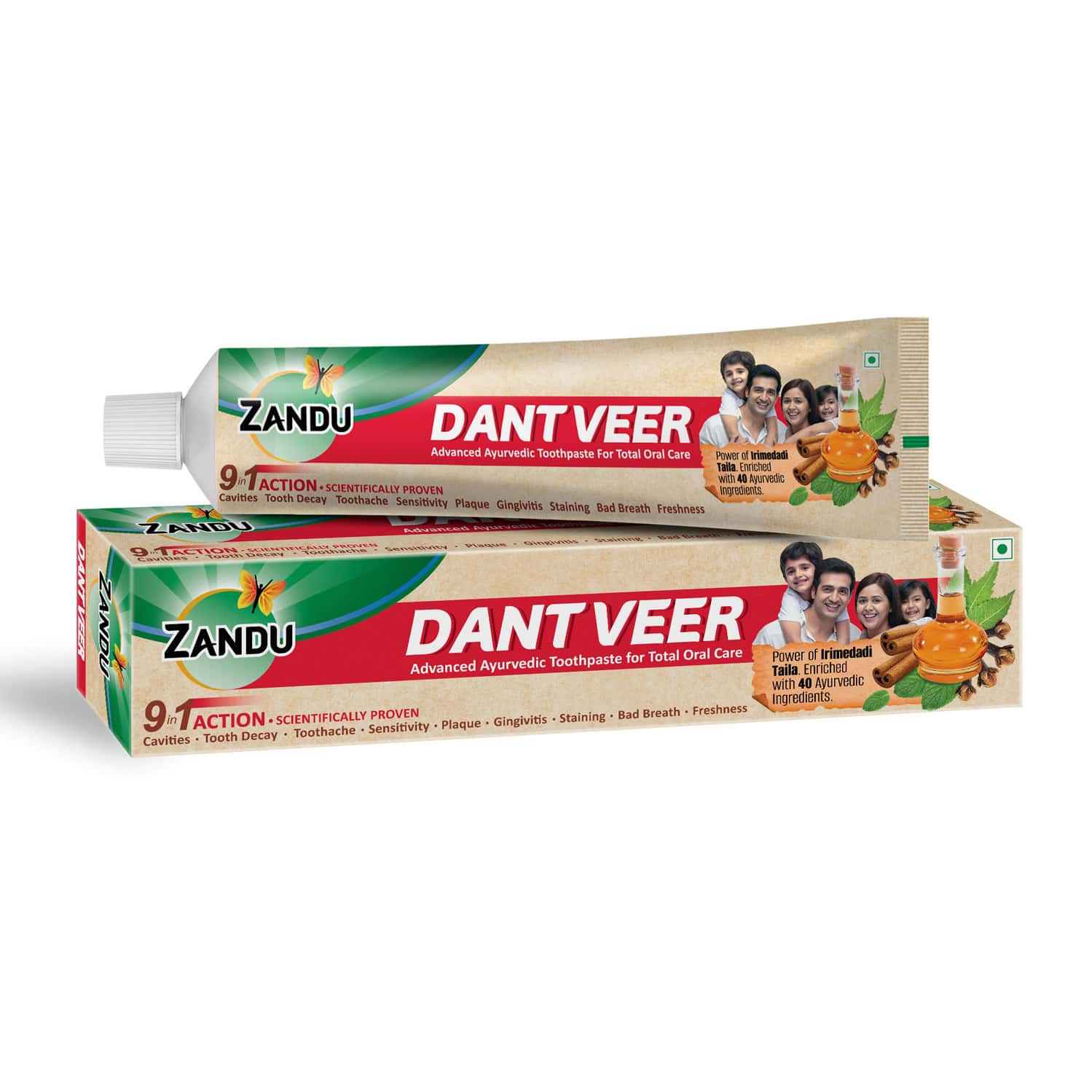 Zandu Dantveer Advanced Ayurvedic Toothpaste Fights 9 Dental Problems 200 Gm