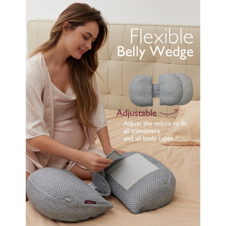 Momcozy Maternity Accessory Portable Maternity Pillow - Grey