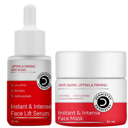 Dermistry Instant Skin Tightening Lifting Firming Retinol Anti Aging Serum & Blueberry Face Mask