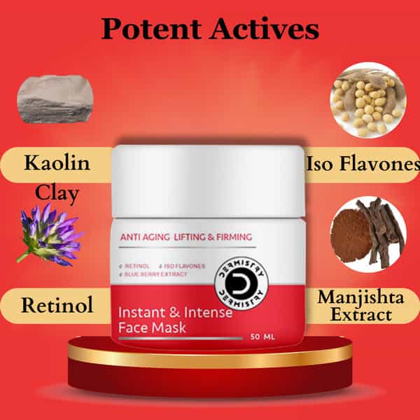 Dermistry Instant Skin Tightening Lifting Firming Retinol Anti Aging Serum & Blueberry Face Mask