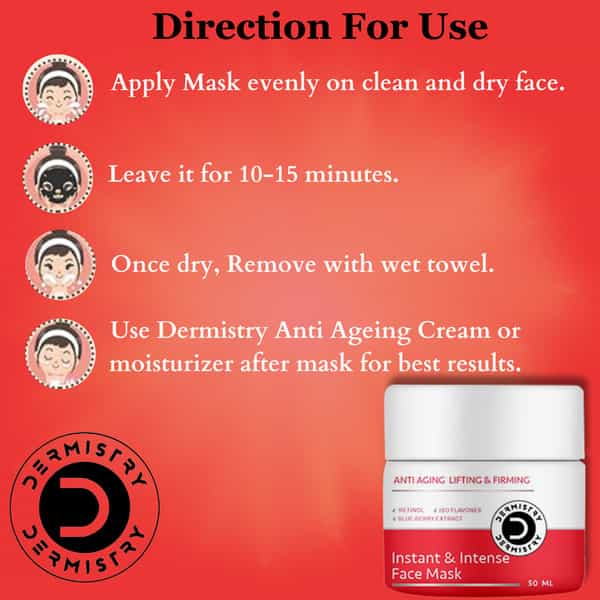 Dermistry Instant Skin Tightening Lifting Firming Retinol Anti Aging Serum & Blueberry Face Mask