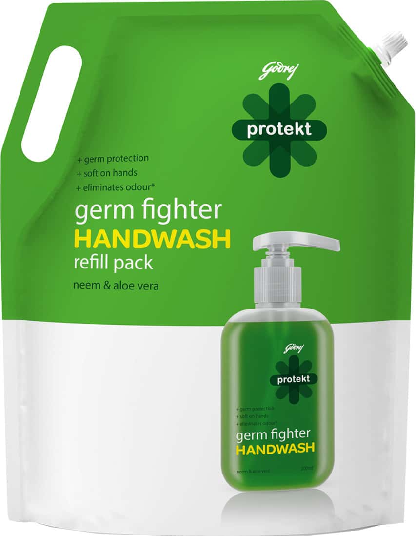 Godrej Protekt Germ Fighter Handwash Refill - Neem & Aloe Vera - 1.5l