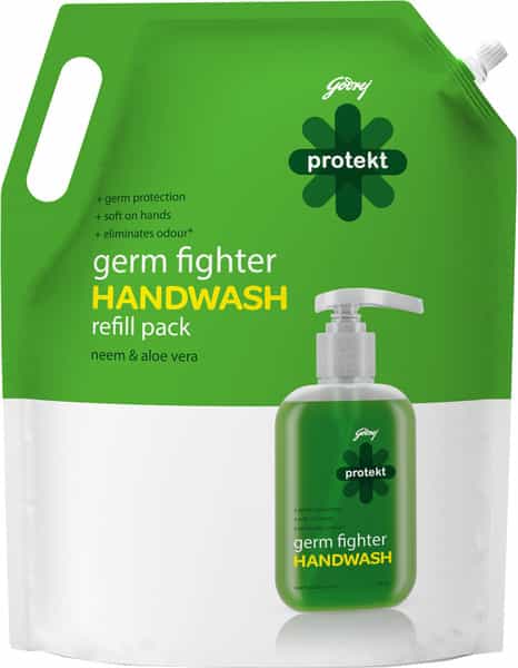 Godrej Protekt Germ Fighter Handwash Refill - Neem & Aloe Vera - 1.5L