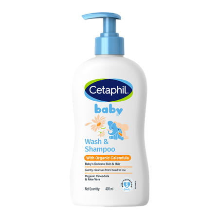 Cetaphil Baby Shampoo & Wash | With Organic Calendula | 400 Ml
