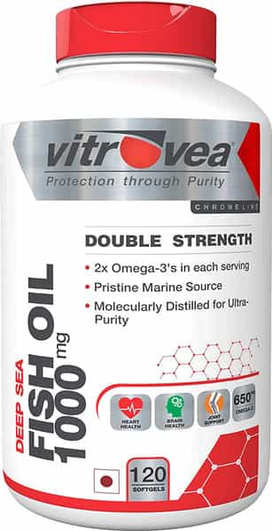 Vitrovea Double Strength Omega 3 Fish Oil Capsules 1000Mg - 120 Softgels