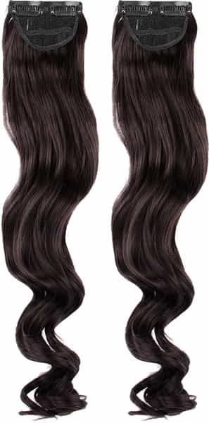 Streak Street Clip-In 20" Curly Dark Brown Side Patches (2Pcs Set)