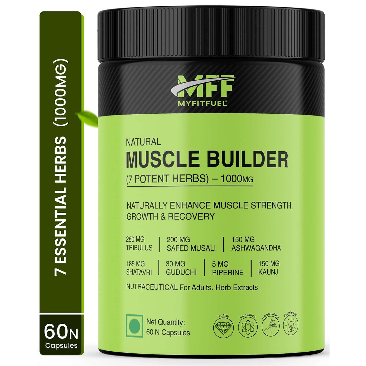 Myfitfuel Natural Muscle Herbs (7 Herbs) 1000mg (60 Capsules) Enhance Muscle Strength & Recovery.